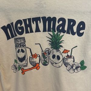 DISNEY the Nightmare Before Christmas long sleeve cream colored T-Shirt.  MEDIUM